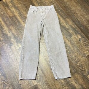 Levi's Premium Baggy Dad Corduroy Pants Jeans Beige Womens Size 24x30